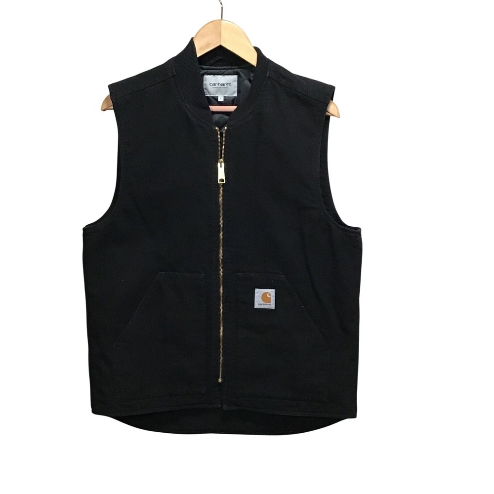 Carhartt WIP Classic Vest Mens Large Black Canvas Quilted Workwear I025929